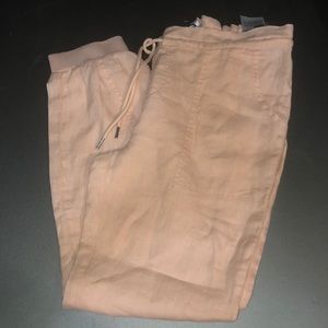 Guess Newport Linen Pants XS light pink